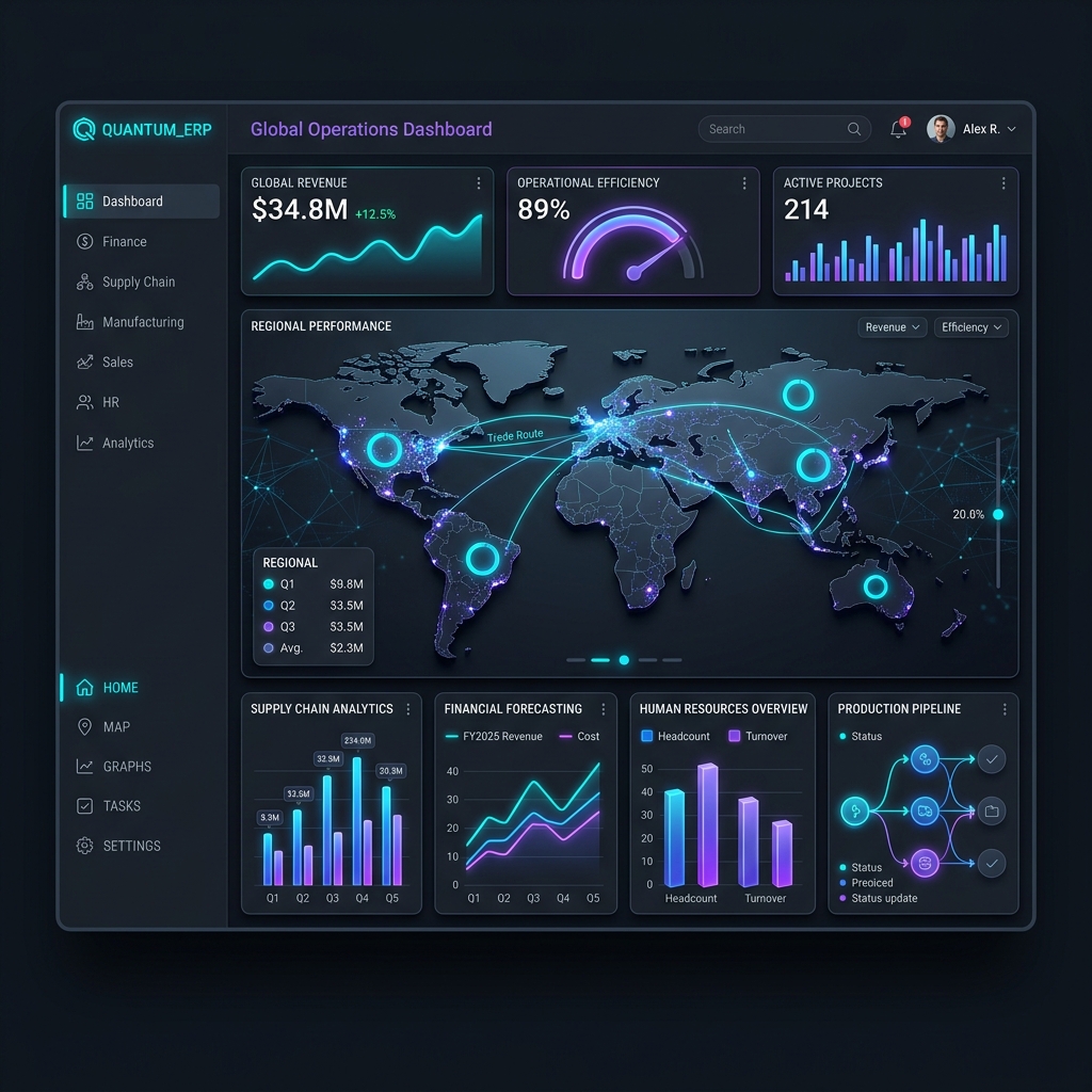 ROTOcore Technologies 3D ERP Dashboard